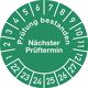 Prüfplakette D.30mm Prüfung bestanden 22-27 Folie selbstkl.10 St./p.Bogen