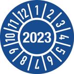 Einjahresprüfplakette D.15mm J.2023 m.Monaten Folie
