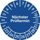 Mehrjahresprüfplakette D.20mm Nächster Prüftermin 2023-2028 Folie