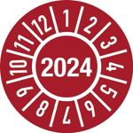Einjahresprüfplakette D.30mm J.2024 m.Monaten Folie Btl.a 100 St.