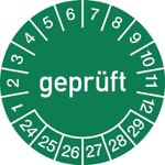 Mehrjahresprüfplakette D.15mm gepr.2024-2029 Folie Btl.a 100 St.