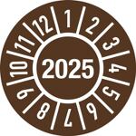 Einjahresprüfplakette, NW-Nr.: 9000477111 D.30mm J.2025 m.Monaten, Folie   