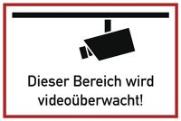 Hinweiszeichen, NW-Nr.: 9000477150 Videoüberwacht, L300xB200mm weiß schwarz Alu.  