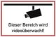 Hinweiszeichen, NW-Nr.: 9000477150 Videoüberwacht, L300xB200mm weiß schwarz Alu.