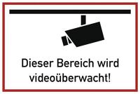 Hinweiszeichen, NW-Nr.: 9000477151 Videoüberwacht, L300xB200mm weiß schwarz Folie  