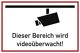 Hinweiszeichen, NW-Nr.: 9000477151 Videoüberwacht, L300xB200mm weiß schwarz Folie