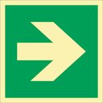 Rettungszeichen ASR, NW-Nr.: 9000477434 A1.3/DIN EN ISO 7010/DIN, 67510 L148xB148mm Pfeil ger.Folie  