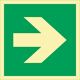 Rettungszeichen ASR, NW-Nr.: 9000477434 A1.3/DIN EN ISO 7010/DIN, 67510 L148xB148mm Pfeil ger.Folie