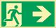 Rettungszeichen DIN EN, NW-Nr.: 9000477435 ISO 7010 L297xB148mm, Rettungsweg re.Ku. ASR A1.3/DIN EN ISO 7010, Kunststoffschild