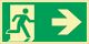 Rettungszeichen DIN EN, NW-Nr.: 9000477436 ISO 7010 L297xB148mm, Rettungsweg re.Folie ASR A1.3/DIN EN ISO 7010, Folie selbstklebend