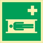 Rettungszeichen ASR, NW-Nr.: 9000477467 A1.3/DIN EN ISO 7010/DIN, 67510 L148xB148mm Krankentrage Folie  