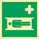 Rettungszeichen ASR, NW-Nr.: 9000477467 A1.3/DIN EN ISO 7010/DIN, 67510 L148xB148mm Krankentrage Folie