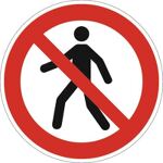 Verbotszeichen ASR, NW-Nr.: 9000477555 A1.3/DIN EN ISO 7010, Fußgänger verboten Ku. ASR A1.3/DIN EN ISO 7010, Kunststoffschild  