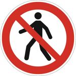 Verbotszeichen ASR, NW-Nr.: 9000477556 A1.3/DIN EN ISO 7010, Fußgänger verboten Folie ASR A1.3/DIN EN ISO 7010, Folie selbstklebend  