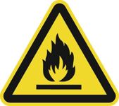 Warnzeichen ASR A1.3/DIN, NW-Nr.: 9000477655 EN ISO 7010 200mm Warnung, feuergefährliche Stoffe Folie  