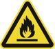 Warnzeichen ASR A1.3/DIN, NW-Nr.: 9000477655 EN ISO 7010 200mm Warnung, feuergefährliche Stoffe Folie