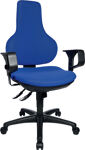 Bürodrehstuhl blau, NW-Nr.: 9000482841 Lehnen-H.600mm, Sitz-H.420-550mm o.Armlehnen  