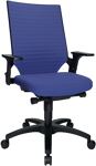 Bürodrehstuhl m.Autosynchrontechnik blau 420-550mm m.Lehnen Trgf.110kg TOPSTAR