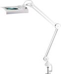 LED-Lupenleuchte, NW-Nr.: 9000483066 Glaslinse 190,5mm, (7,5")Tischklemme weiß m.Abdeckung,eckiger Kopf  