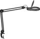 LED-Lupenleuchte, NW-Nr.: 9000483074 Glaslinse 127mm (5 Zoll), Tischklemme schwarz m.Abdeckung,runder Kopf