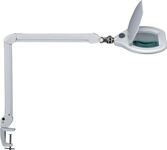 LED-Lupenleuchte, NW-Nr.: 9000483105 Glaslinse 178x132, Klemmfuß weiß Schutzklappe  