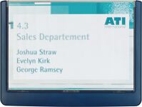 Tür-/Infoschild, NW-Nr.: 9000483404 B149xH105,5mm, Sichtfenster Plexiglas Rücken ABS blau DURABLE  