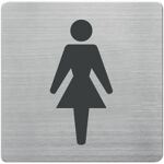 Tür-/Infoschild B90xH90mm, NW-Nr.: 9000483430 Sichtfenster WC Damen, Rücken VA geb.   