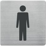 Tür-/Infoschild B90xH90mm, NW-Nr.: 9000483431 Sichtfenster WC Herren, Rücken VA geb.   