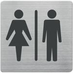 Tür-/Infoschild B90xH90mm, NW-Nr.: 9000483432 Sichtfenster WC Damen, u.Herren Rücken VA geb.   