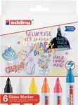 Glasmarker 95, NW-Nr.: 9000487605 schwarz/weiß/gelb/orange/, pink/hellblau Strich-B.1,5-3mm, Rundspitze  