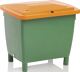 Streugutbehälter, NW-Nr.: 9000491220 L790xB605xH775mm 210l, HD-PE grün/orange o.Entnahmerutsche CRAEMER
