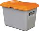 Streugutbehälter 400l, NW-Nr.: 9000491225 m.Entnahmeöffnung HDPE, L945xB725xH930mm Behälter grün/Deckel orange
