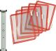 Wandhalter 10 Sichttafeln, NW-Nr.: 9000492056 rot, m.Drahtrahmen,ku.-ummante lt f.DIN A4 TARIFOLD