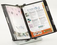 Tischständer PVC schwarz, NW-Nr.: 9000492076 10 Sichttafeln A4, lackierter Metallständer TARIFOLD  