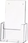 Tischprospekthalter 1/3 DIN A4/C6 lang Ku.transp.freistehend HELIT