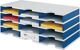 Sortierablage Trio 12, NW-Nr.: 9000493347 Fächer H293xB723xT331mm, Polystyrol grau/blau B.723xH.331mm, Grundeinheit