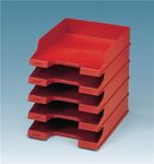 Briefablage f.Din A4-C4, NW-Nr.: 9000493400 Ku. rot H67xB245xT350mm, stapelbar m.Greifzone u.Schriftfeld  
