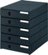 Ablagebox Ku.Front schwarz m.5Schubl.geschl. B.246xT.335xH.323mm Gehäuse schwarz