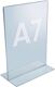 Tischaufsteller f.Format DIN A7 Acryl transparent mit T-Ständer