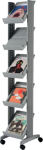 Prospektständer 5 Fächer DINA4 H1675xB350xT385mm alufarben