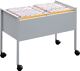 Bürowagen H592xB760xT400mm silber m. 2 Hängeregistern f.ca.100 Hängeordner
