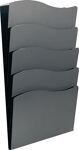 Prospekthalter, NW-Nr.: 9000493720 H430xB240xTmm Anz.Fächer, 5 DIN A4 Metall schwarz   