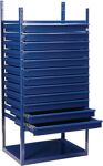 Schubladenelement LOGS 90 H1160xB540xT390mm 12 Schubl.blau RAL 5022 LOGS