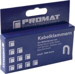 Kabelklammer Klammer-B.0,7cm Schenkel-L.0,85cm Klammerhöhe 1,2cm PROMAT