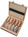 Kurzbeitelsatz 12,16,20,26,30mm Esche,geölt 5-tlg.HO-Kasten PROMAT