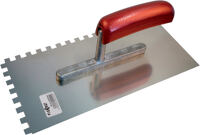 Gezahnte Glättekelle L.280mm B.130mm S.0,6mm Z.8x8mm rostfrei