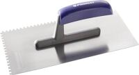 Glättekelle L.280mm B.130mm Zahn 4x4 rostfrei,m.H-Heft VA S.0,7mm PROMAT