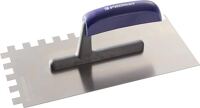 Glättekelle L.280mm B.130mm Zahn 12x12 rostfrei,H-Heft VA S.0,7mm PROMAT