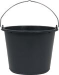 Baueimer 12l m.Kreuzboden schwarz Recycling-Kunststoff