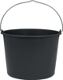 Baueimer 20l m.Kreuzboden schwarz Recycling-Kunststoff
